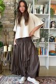 Paloma Bubble Hem Midi Skirt Choc Chip